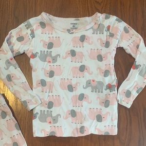 Carters 4T Elephant Print Cotton Pajamas